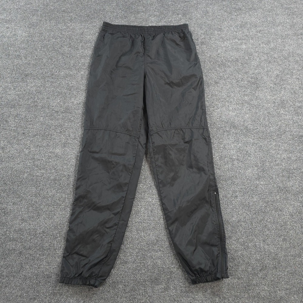 Vintage Nike Pants Mens L Black Nylon Track Warm Up Zip Ankle Run Gym Train 90s